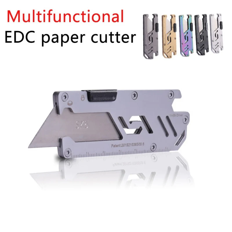 EDC Stainless Steel Folding Utility Knife Multi-function Paper Cutter Courier Knife Manual Knife Outdoor Peeler Tools