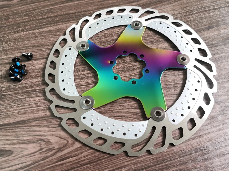 New Mountainous Bike colorful Vacuum Electroplating Heat Disk Floating Disc 140-160-180-203mm Disc Brake Bike Rotor