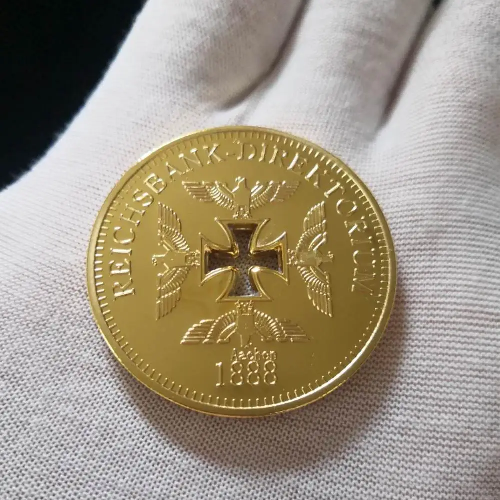 Deutsche Reichsbank 1888 German Coin with Gold Plated souvenir coins