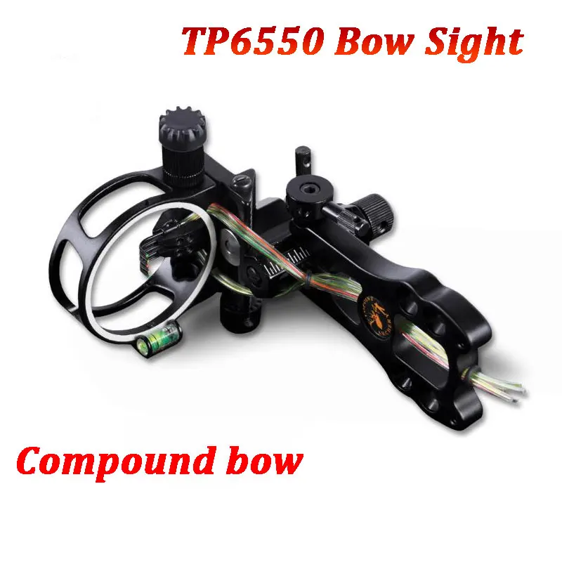 

Archery Bow Sight Aluminum Alloy 5-Core 0.019" Fiber Compound Bow Sight With Elastic Adjustment Wrench Hunting Accessories