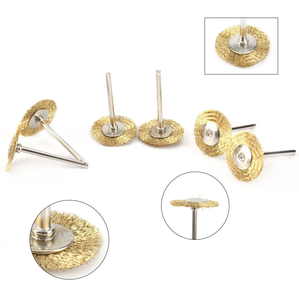 30/50PCS Crimped Brass Wire Wheel Brushes Wire Brushes Set For Accessories Rotary Tools Polish Clean For Dremel Rotary Grinder