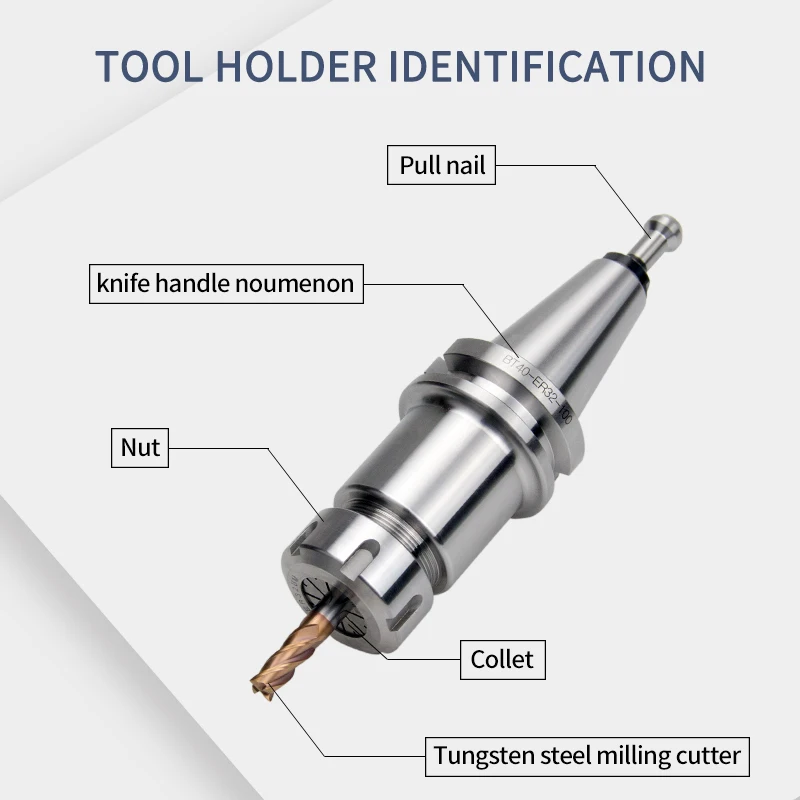 Imagem -03 - Cnc Usinagem Centro Spindle Tool Holder Faca Haste de Precisão Bt-er Bt30 Bt40 0003 Er11 20 25 40 70 100 200l