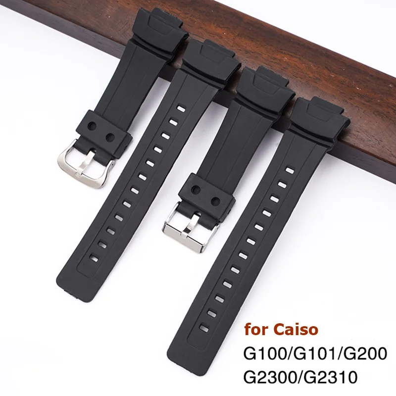 Resin Watch Strap for Casio G Shock G100 G-200/G-101/G-2310/G-2300 GW-2300 GW-2310 Sport Diving Wristband for Men Women