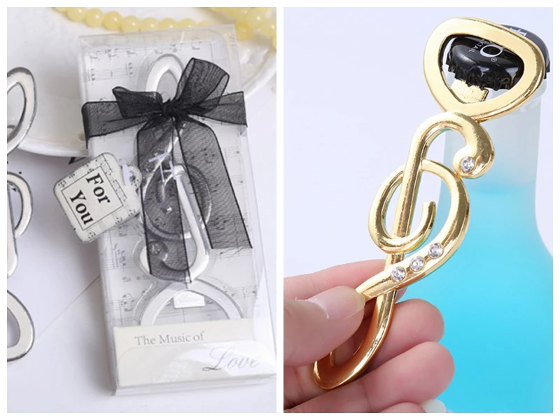 

10Pcs Newest Bridal shower Decoration gifts Musical Note Bottle Opener Wedding Favors For Music theme Party Favor Gift