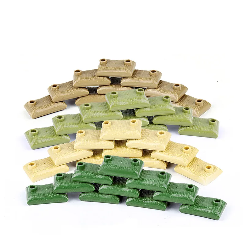 MOC Military Weapons Building Block Texture Big Sandbags Army Figure Soldier Tactical Equipment Accessories Bricks Toys Kid C251