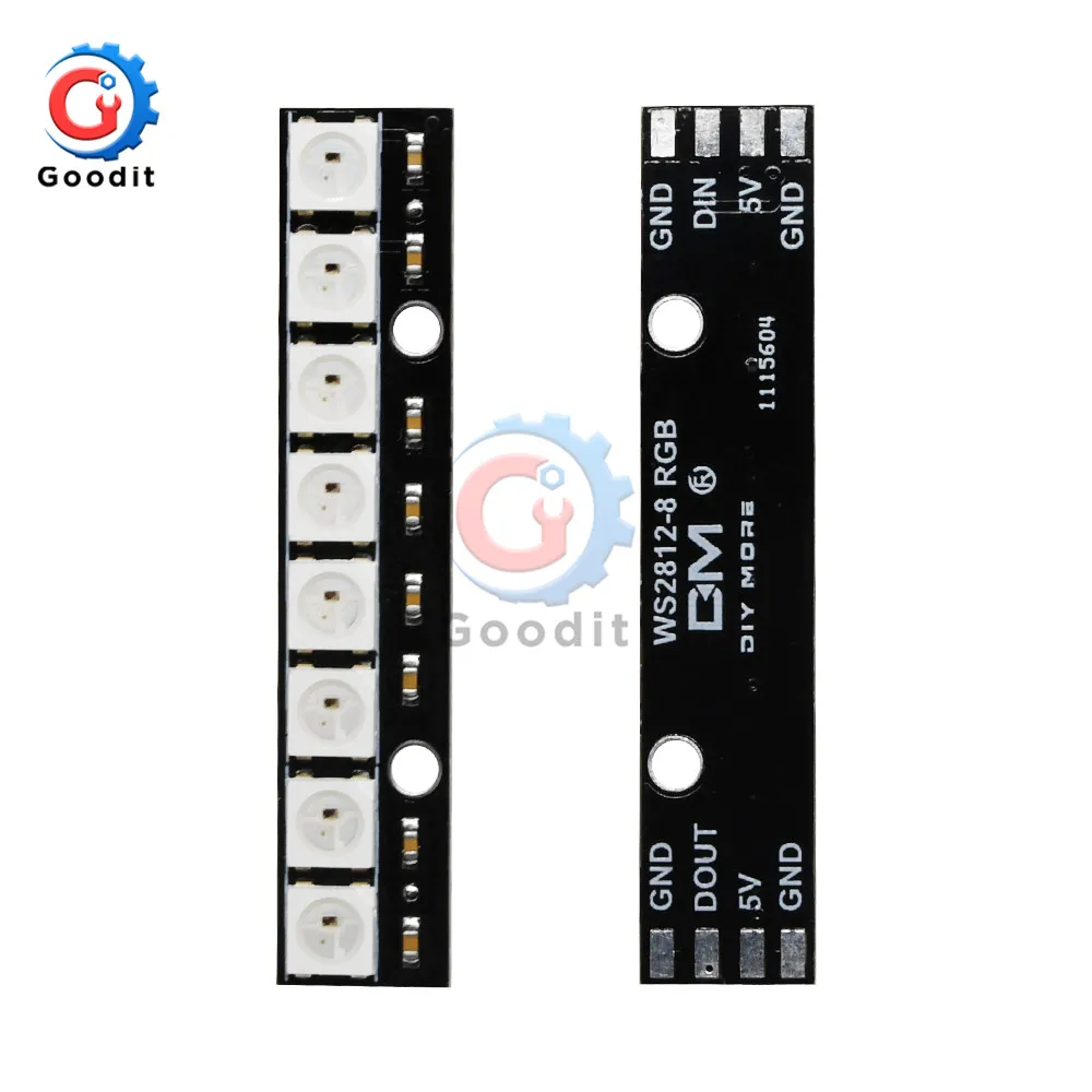 Carte PCB LED WS2812 WS2812B RGB SK6812 RGBW 5050, 8/16/25Bits, 5x5 Pixel Panel Matrix Screen WS2812 IC LED Tech