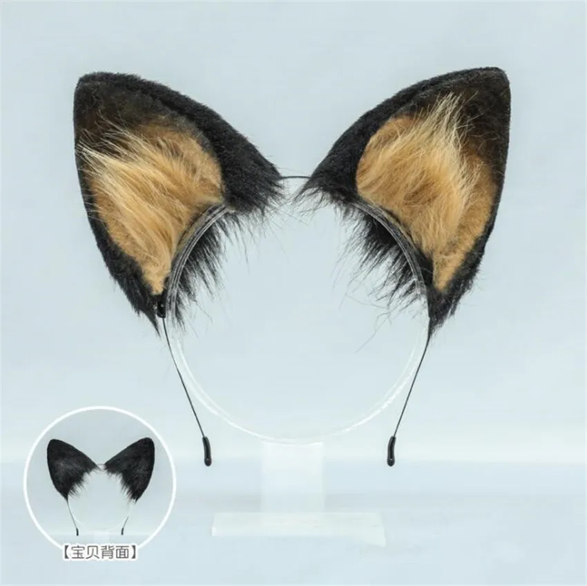 فو الفراء الحيوان عقال واقعية الألماني الراعي الكلب فروي أفخم آذان الشعر هوب تأثيري حلي الدعائم الحفلات C880