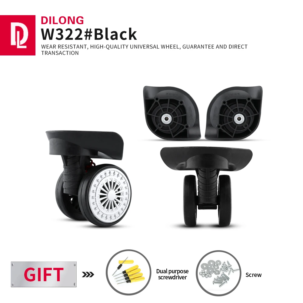 

DILONG W322 Wheels Suitable for Suitcase Trolley Luggage Universal Wheel Travel case Repair Accessories Replacement Casters