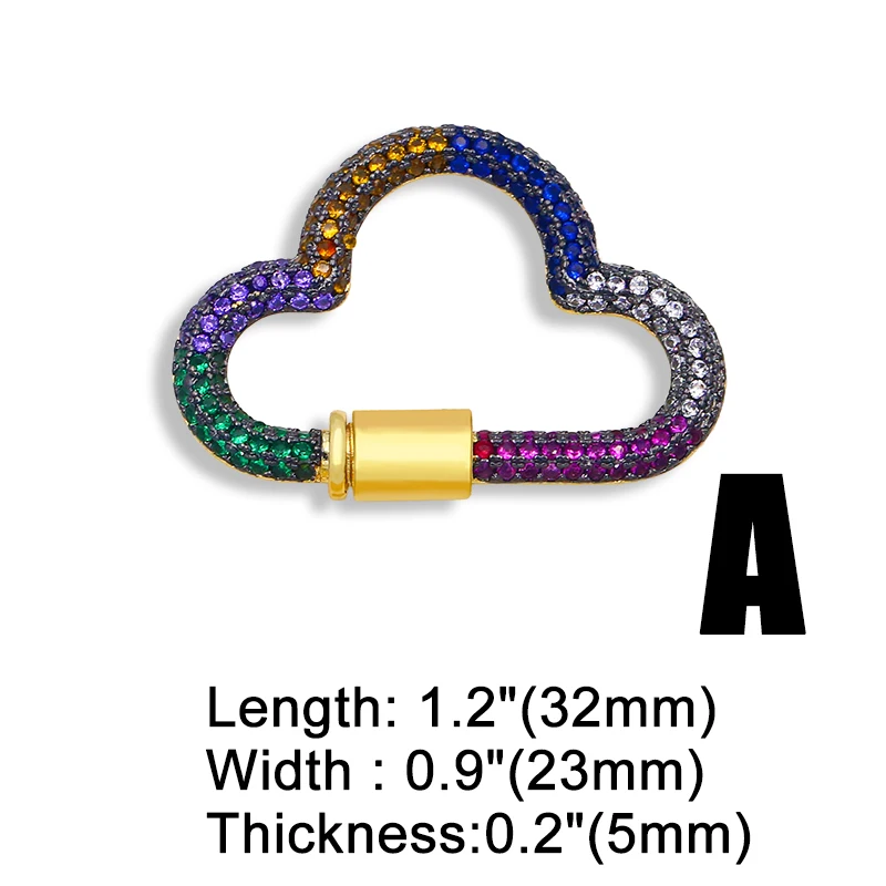 OCESRIO Rainbow Tự Làm Mặt Dây Chuyền Móc Đa Năng Cloud Vít Zircon Móc Cài Trang Trí Đánh Bóng Chuyền Trang Sức Làm Tiếp Liệu Cspa061