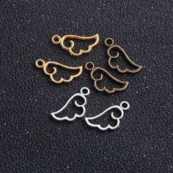 40pcs 9*18mm Metal mini hollow Wings Charms for Jewelry Making DIY Handmade Wings Pendant Charms