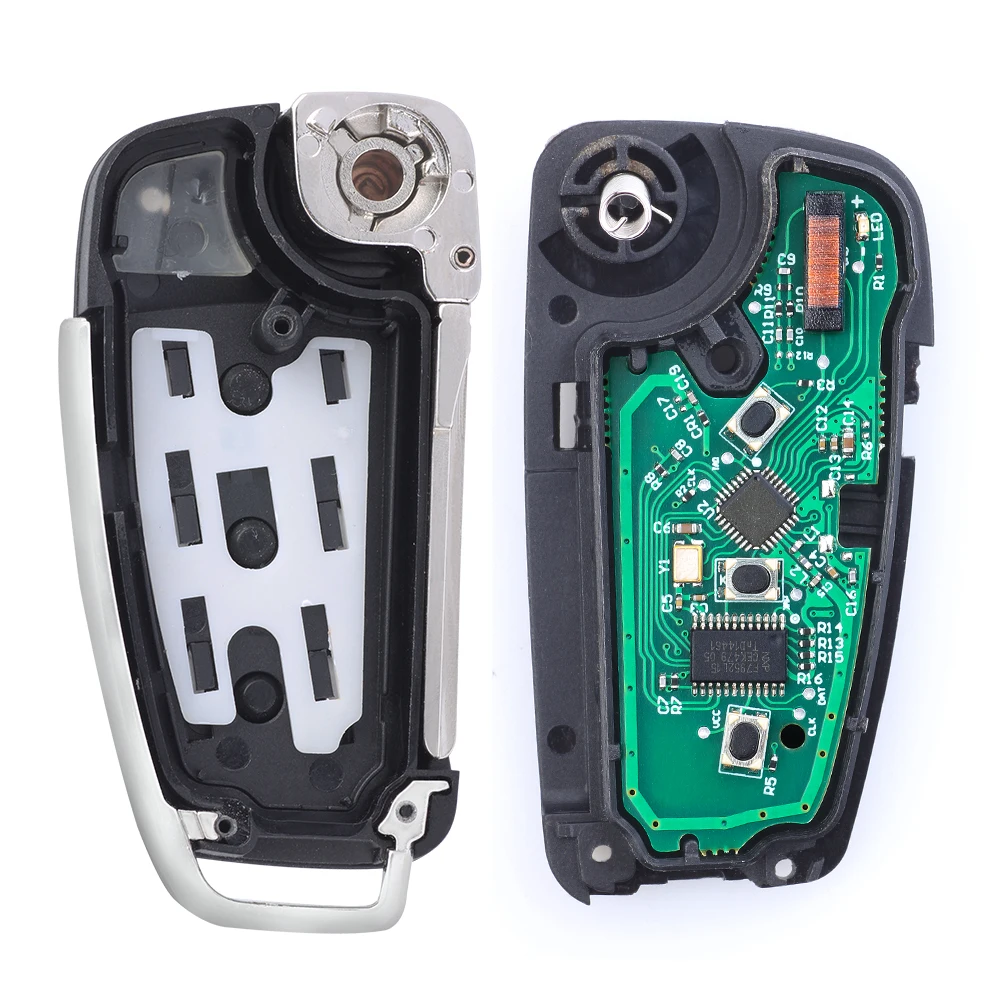 KEYECU Replacement Full Keyless go Smart Flip Remote Car Key Fob 434MHz For Audi A3 S3 2012 2013 2014 2015 8V0 837 220D