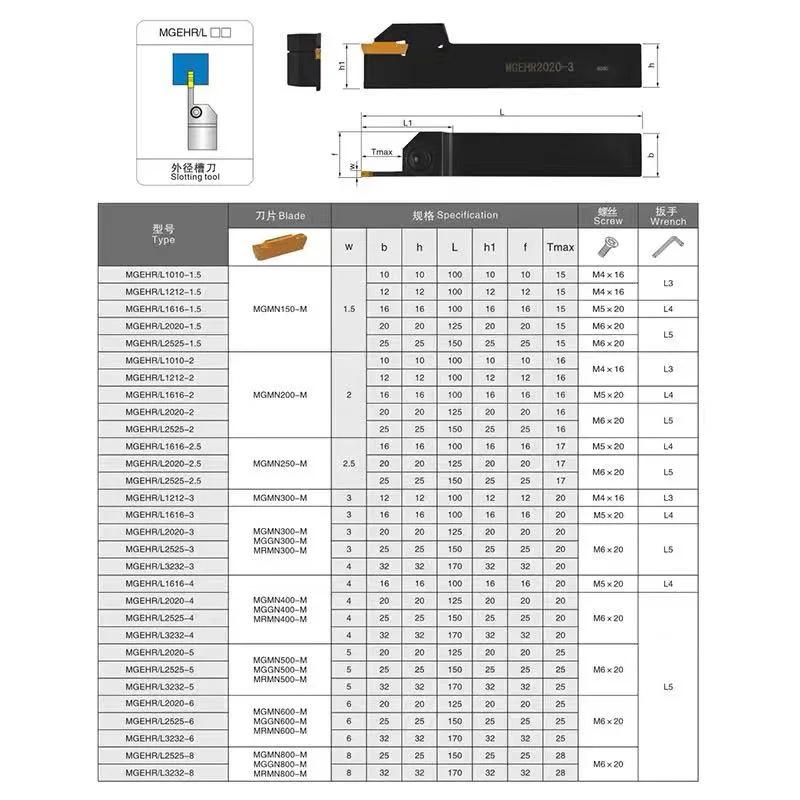 CNC Lathe  Holder External Turning Tools MGEHR1010 MGEHR1616 2 Holder Tool Notch Interior Tool Holder Material Metal Lathe