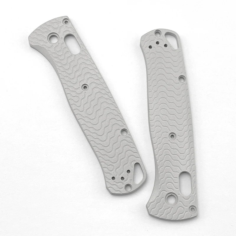 Parche de mango de hoja de aleación de aluminio con patrón ondulado para cuchillo BM 535, accesorios de bricolaje, Bugout 535, 1 par