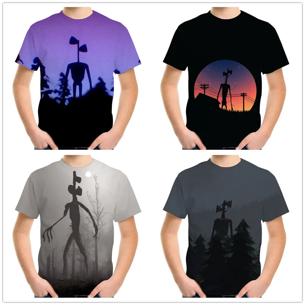 

Summer Siren Head 3D Print 4-13Y T-Shirts For Boys Girl Teens Horror Cartoon Anime Tshirt Kids Children Birthday Casual Tee Tops