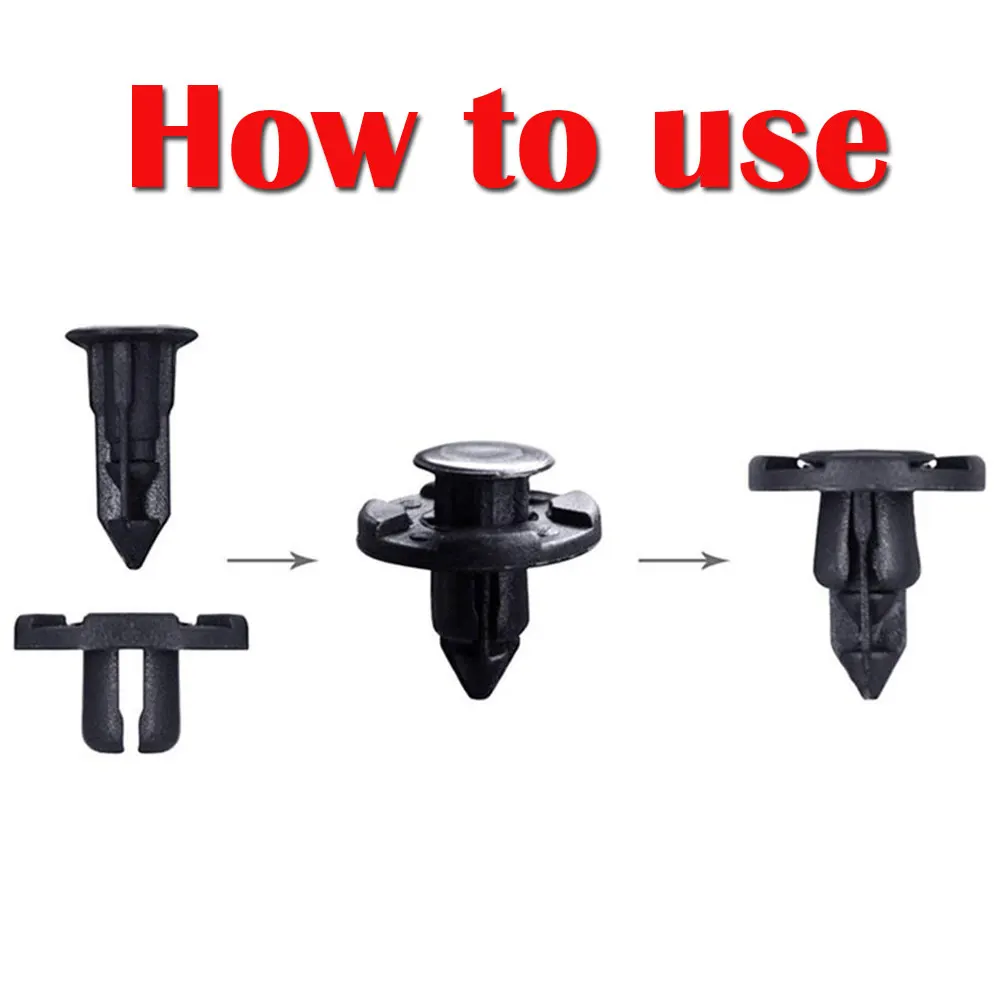 10/20/30/40/50PCS Black Auto Bumper Fastener 8mm Hole Plastic Rivet Clips Vehicle Car Bumper Door Panel Fender Clips Retainer