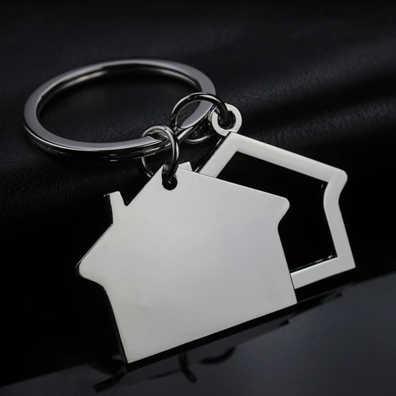 Metal House Home Keychain Pendant Hollow Out Keyring For Women Bag Car Unisex Christmas Present Gift Jewelry