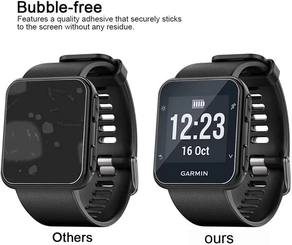 1/4pcs Clear Film Tempered Glass Screen Protector For Garmin Forerunner 35 Smart Watch Protective Films Watch Accessories