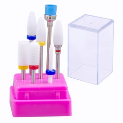 7 Pcs Combined Ceramic Milling Cutters For Manicure Removing Gel Varnish Nail Drill Bit Kits Accessories