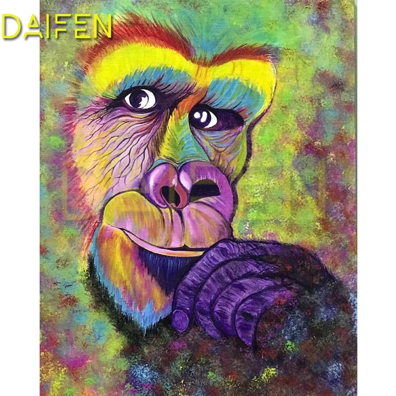 Full Round Diamond painting Gorilla Full Square Diamond embroidery Cross stitch Cartoon monkey orangutan DIY 3D Diamond mosaic