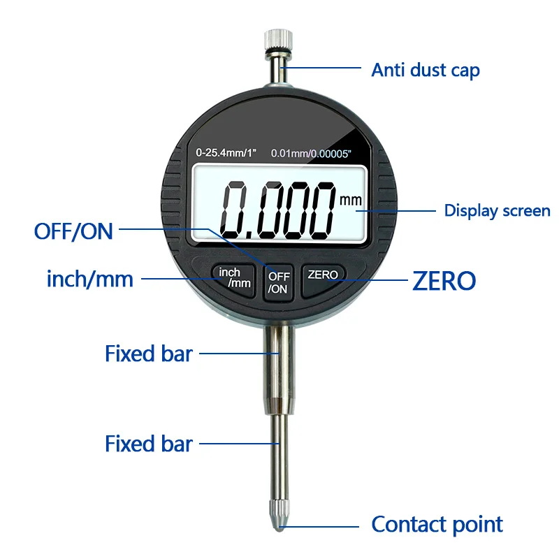 Digital Indicator 0-12.7mm/0-25.4mm 0.001mm 0.00005\