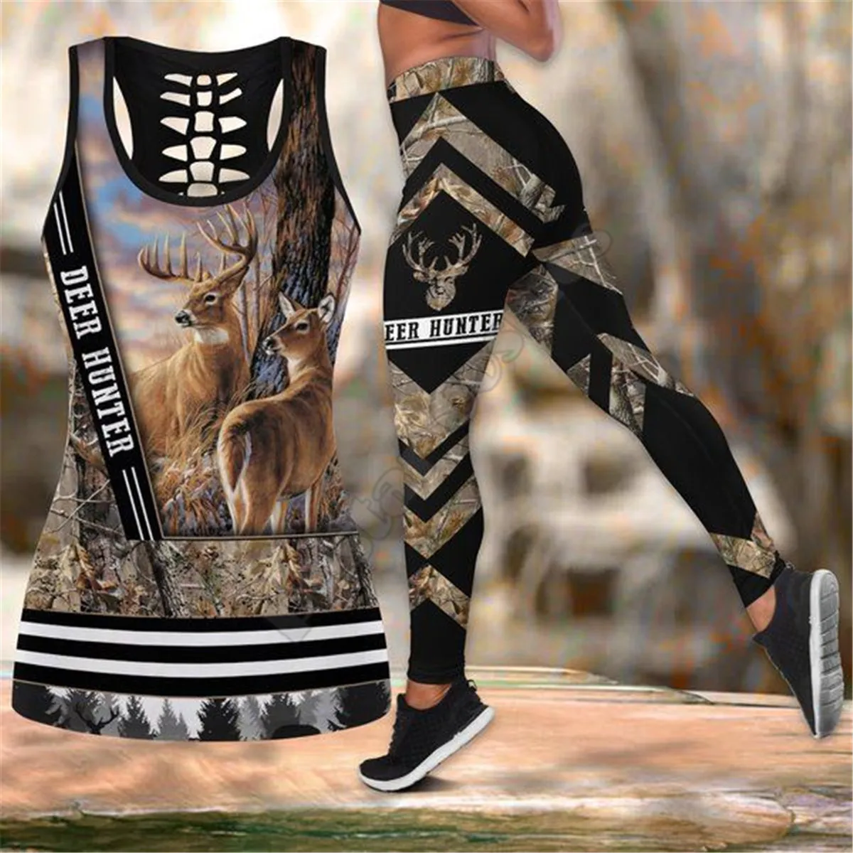 PLstar Cosmos Workout Pants Horse Lady 3D Printed Hollow Out Tank Legging Suit Top sexy Yoga Fitness Soft Legging Women Girl 03