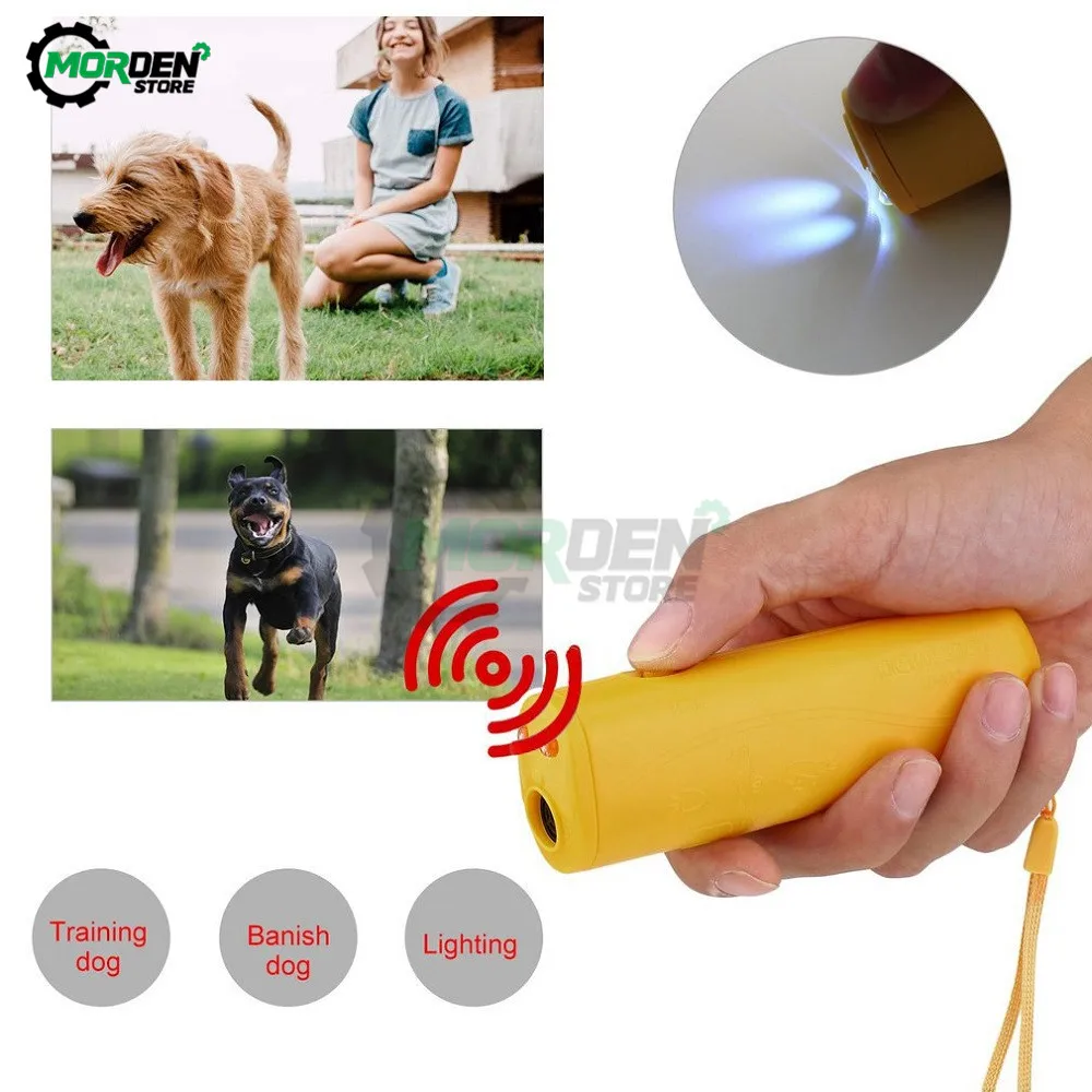 Ultrasonic 3 in 1 Dog Training Repeller Control Trainer Device Anti-Barking Stop Bark Deterrents Dogs Pet Training Device