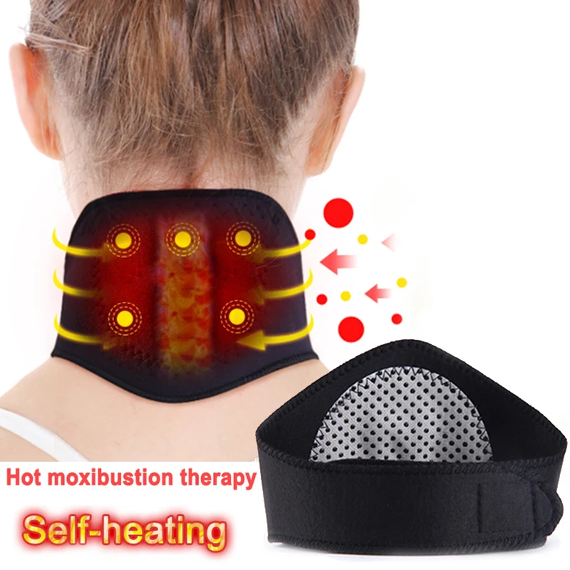 Self-Heating Tourmaline Neck Collar Magnetic Therapy Support Belt Brace for Cervical Spine Pain Relief Neck Massager Health Care