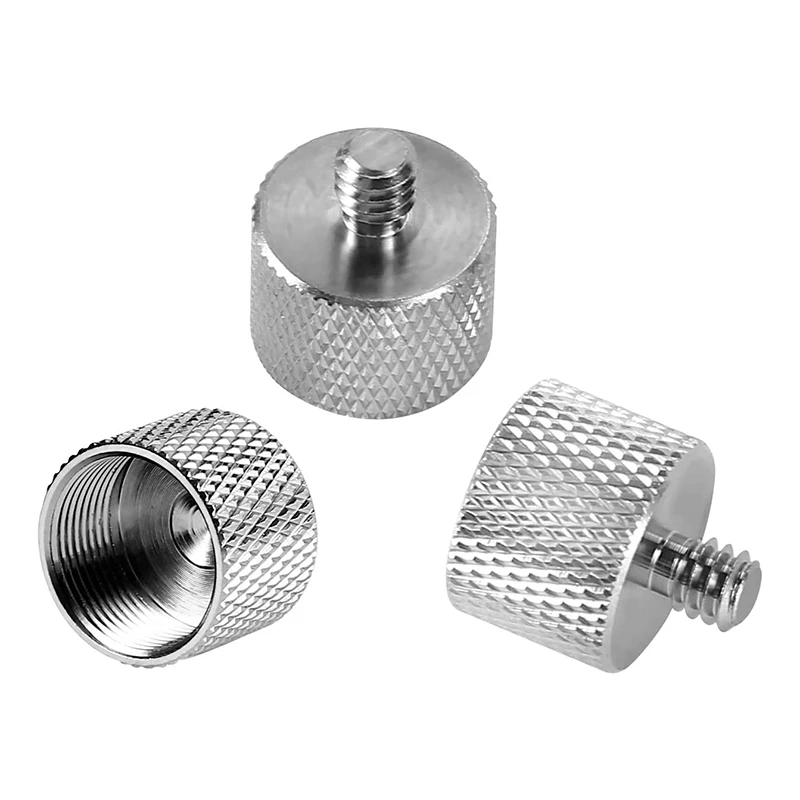 RISE-6 Pcs 5/8 Inch Female to 1/4 Inch Male Threaded Screws Microphone Screw Adapter for Mic Microphone Stand Clamp (Silver)