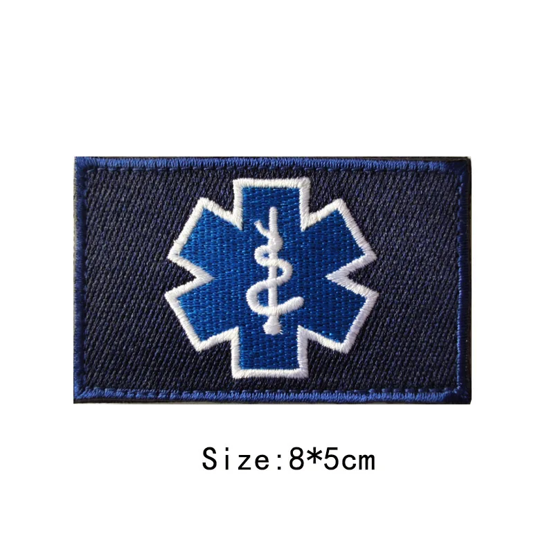 US USA Flag EMT Star of Life Embroidery Military Patches First Aid Paramedic Medic Medical Aid Emblem badge