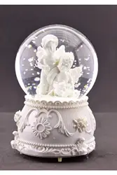 Boule de neige thème ange 12cm 30b, Souvenirs de taille moyenne, musique éclairée, produits pour la maison et le bureau