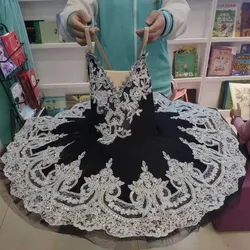 Vestido de Ballet de Lago de los cisnes negros para adultos, tutú de Ballet profesional para niños, niñas y mujeres, disfraz de Ballet para adultos