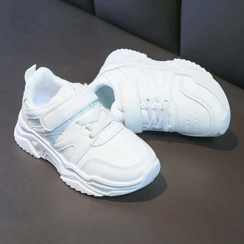 Autumn Kids White Sneakers Leisure Platform Light Soft Fashion Boys Girls Sport Shoes Size 26-37 All-match Children Trainers