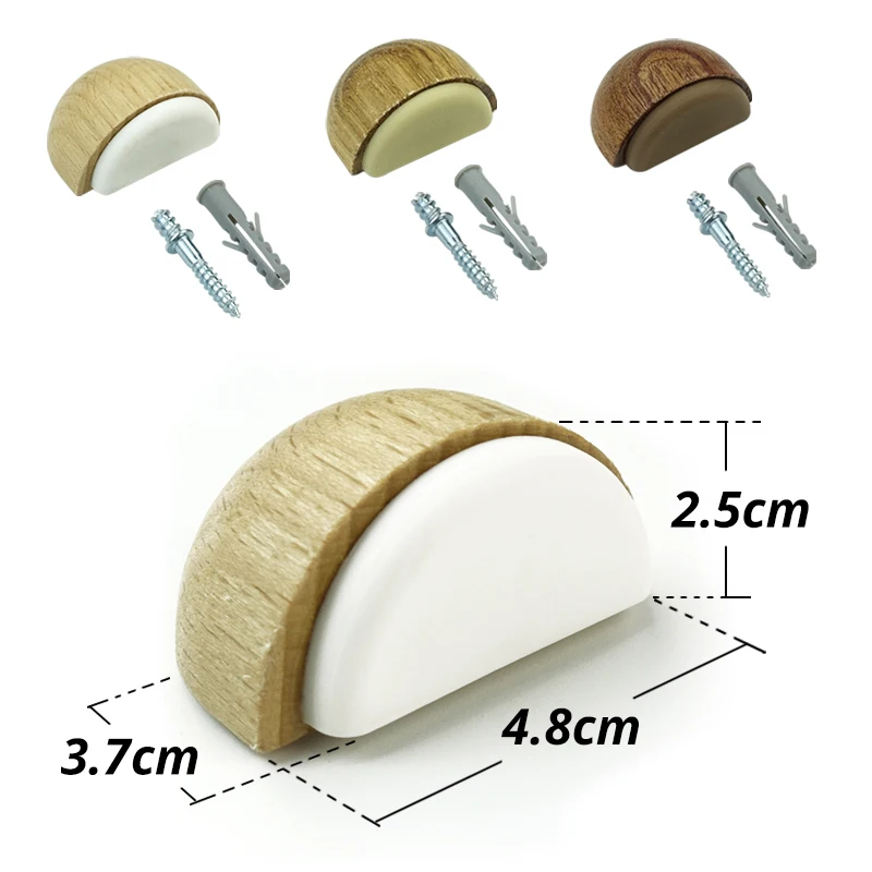 Wooden Door Stopper Wall Silicone Rubber Stops Doorstop House Floor Door Wedge Stop Handle Protector Holders Blocker deurstopper image 2
