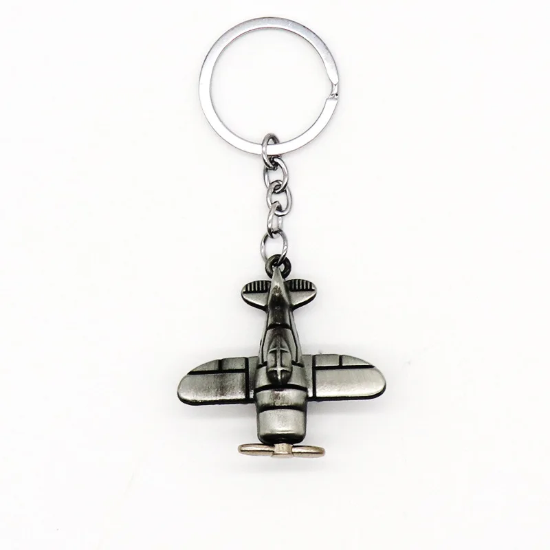 Multiple Retro Metal Airplanes Fighter Warplane Helicopter Airplane Keyring 3D Bomber Interceptor Aircraft Keychain Men