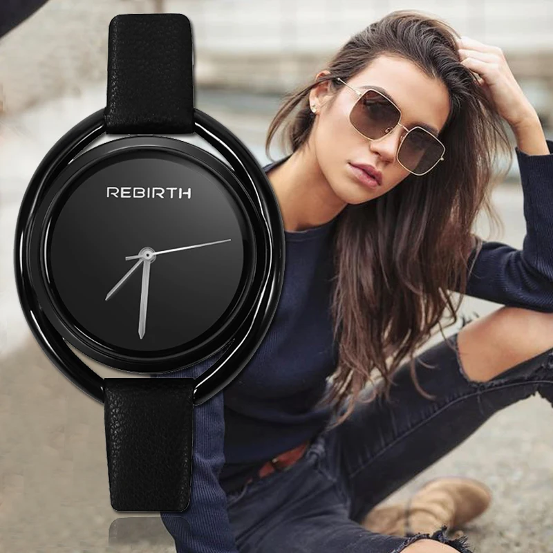 REBIRTH Women's Watch Plush Montre Femme Pop Vogue Ladies Watches Bracelet Reloj Mujer Rose Gold women watches Plush