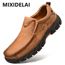 New Men'S Shoes 100% Genuine Leather Casual Shoes High Quality Comfortable Work Shoes Cow Leather Loafers Sneakers Shoes Size 48