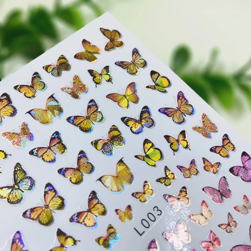 Farfalla unghie Art Sticker Manicure indietro colla decalcomania decorazioni Design fiori di frutta adesivo per unghie per unghie consigli bellezza