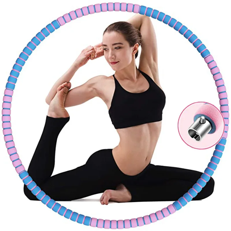 New 8Parts Detachable Stainless Steel Sport Hoop Fitness Training Gym At Home Massage Waist Ring Weight Loss Yoga Circle