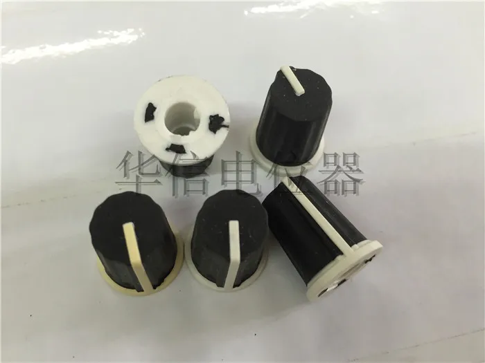 

50pcs Half axle potentiometer black Rubber knob / audio volume adjustment knob cap switch / potentiometer knob cap