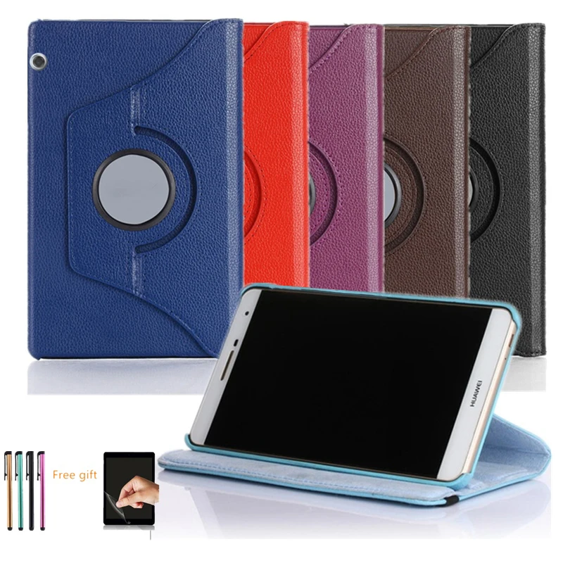

For Huawei MediaPad T5 10 AGS2-W09/L09/L03/10.1inch Tablet Case For Huawei MediaPad T3 9.6"/T3 10 pu Leather Stand Cover+Film+Pe