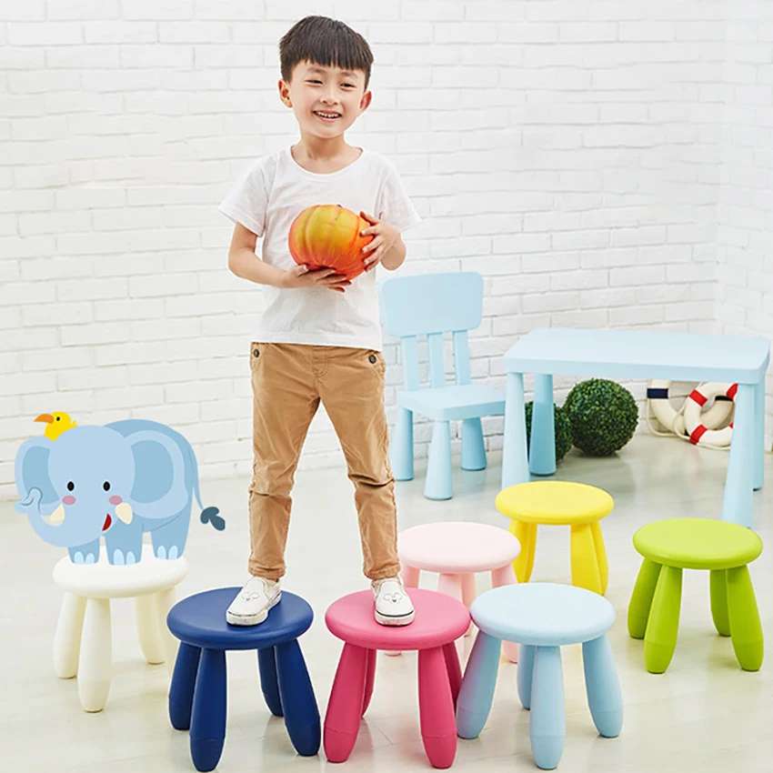 LazyChild Round Children's Stool Kindergarten Baby Learning Stool Thicken Plastic Game Seat Removable,  for Kids Adults