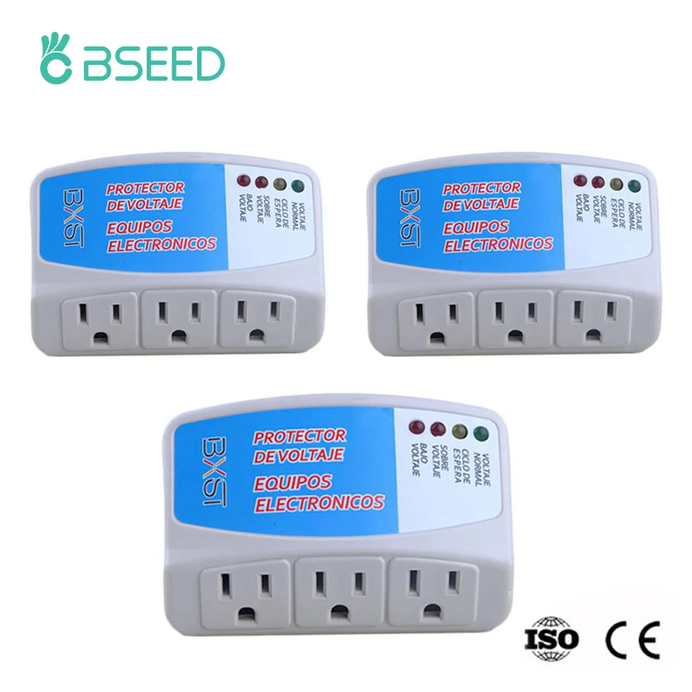 Bseed Power Protector US Standard 120V 3 Pack PC Socket White Home Appliance Surge Protector Voltage  50 Hz-60 Hz Wall Socket