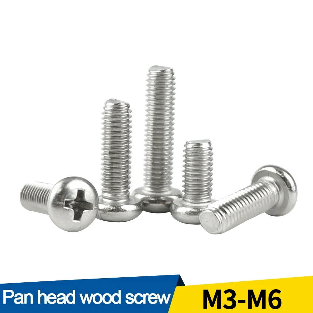 LUHUICHANG M8 Stainless Steel Phillips Screw Cross Pan Head Laptop Screw Bolt Fastener Hardware Tools micro screw