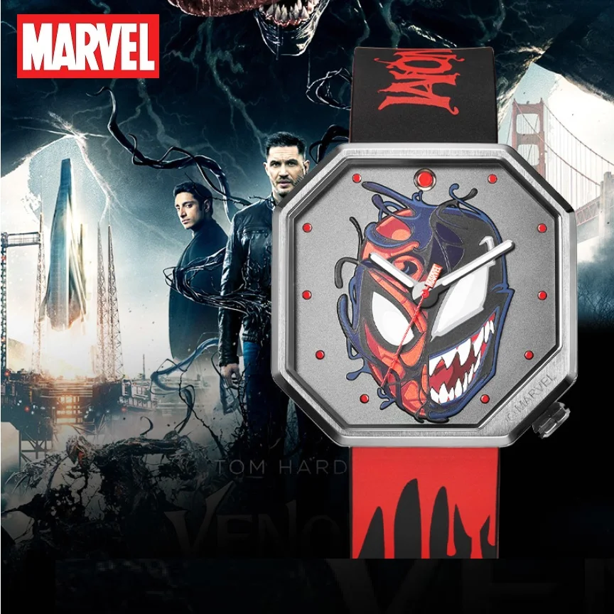 Disney Original Marvel The Avengers Venom Antique Men 50m Waterproof Clock Male Watch Quartz WristWatch Relogio Masculino 2020