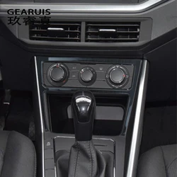 Car Styling For VW Volkswagen Polo 2019 2020 Air Conditioner Switch Buttons Panel Frame Decoration Interior Covers Stickers Trim