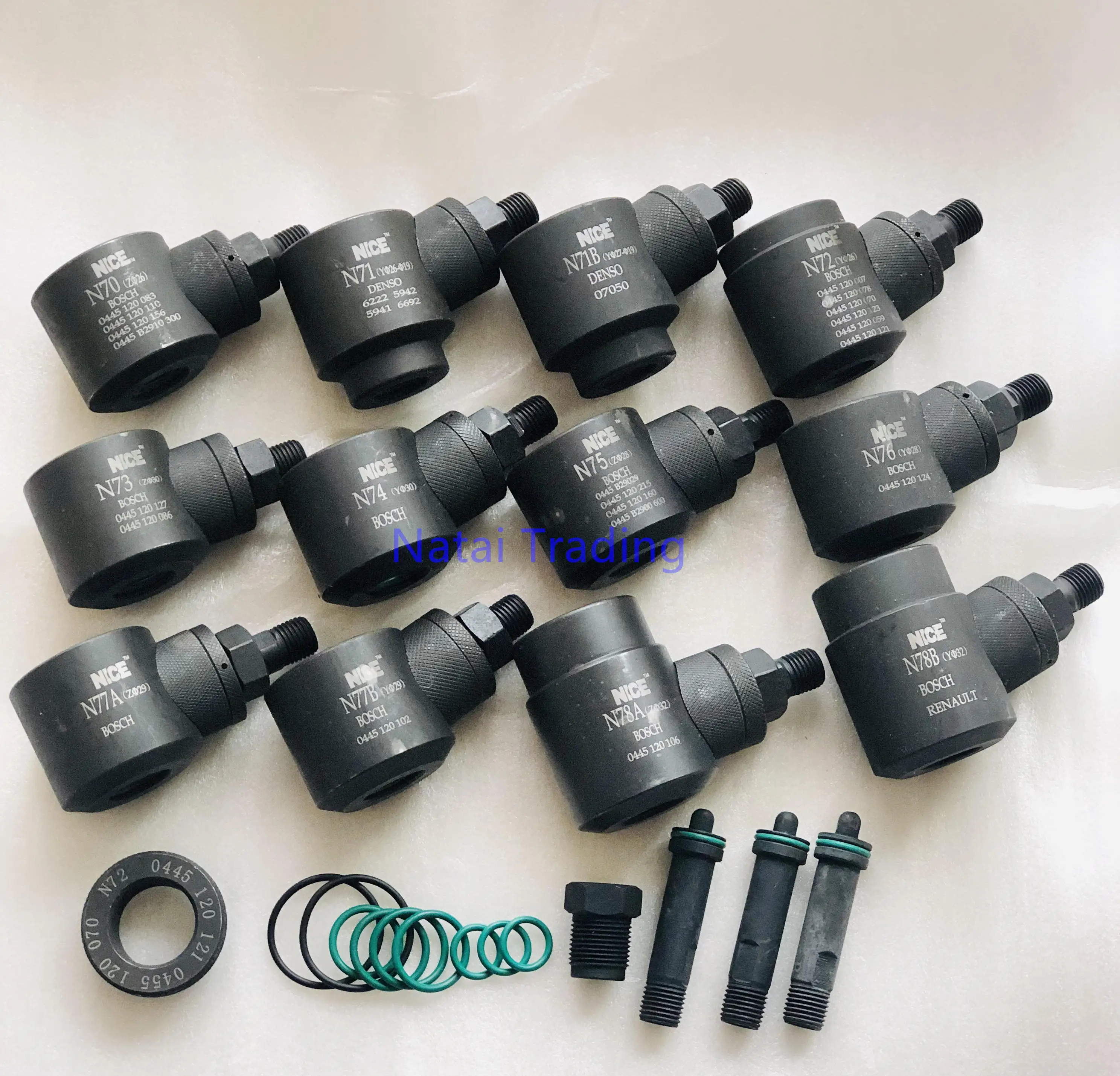 12pcs diesel common rail injector clamp fuel injector nozzle Fixture Repair Tool for Bosch Denso and Renault