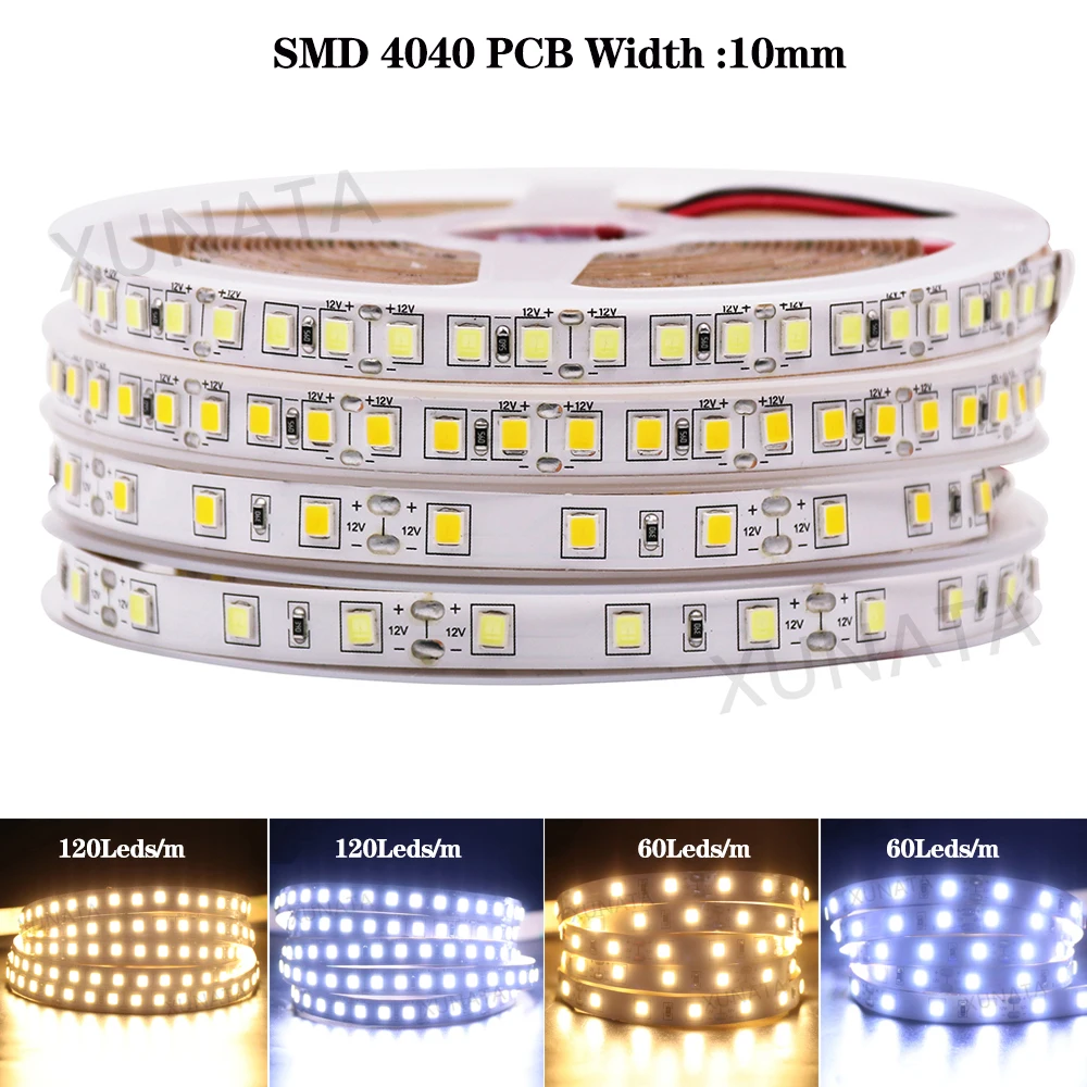 New Ultra Brightness 5M LED Strip 4040 5054 5050 5630 12V Flexible Highlight LED light Tape Ribbon 120leds/m Brighter than 2835