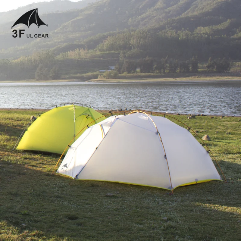 Imagem -05 - Tenda de Acampamento 3f ul Gear para Pessoas à Prova de Vento e Chuva Barraca de Camping 15d Silicone Ultraleve Área Externa Caminhada Viagem com Tapete