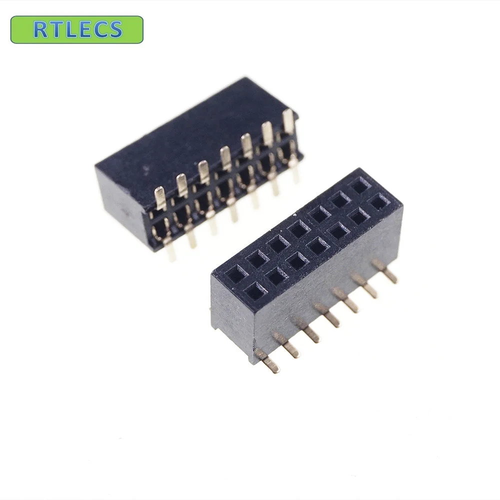 1000pcs 2x7 P 14 pin 1.27mm Pitch Pin Header Female dual row SMT straight Surface Mount PCB Rohs Lead free