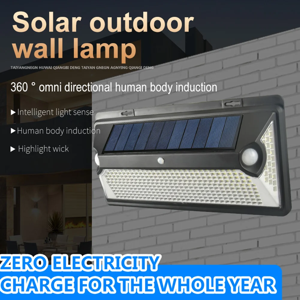 360 LED Solar Motion Sensor Street Light With 3 Lighting Modes Outdoor Waterproof Security Light Wireless Wall Lamp For Pathway